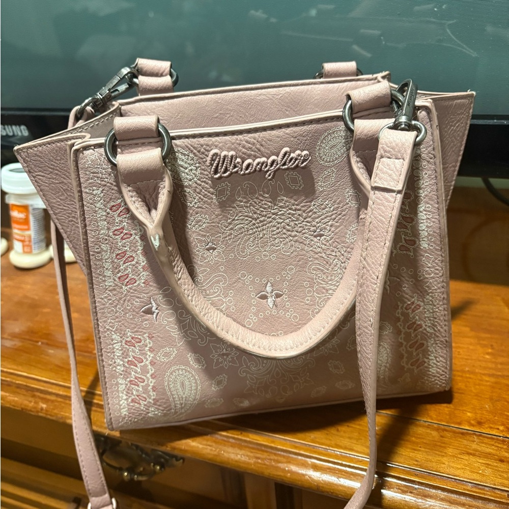 Wrangler Blush Paisley Satchel with Detachable Strap